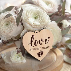 Baby Sonogram Rotating Photo Frame, Ultrasound 360-Degree Floating Wooden Picture Frames, Gift for Mom Dad to be Expecting Parents Pregnancy Announcement