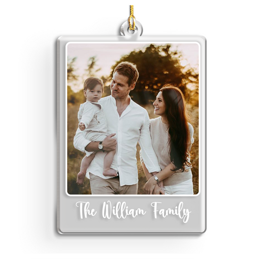 Personalized Family Name Photo Ornament - Customized Photo Shaped Acrylic Ornaments, Custom Ornaments, Birthday Gift for Family Members, Xmas Gift