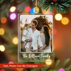 Personalized Family Name Photo Ornament - Customized Photo Shaped Acrylic Ornaments, Custom Ornaments, Birthday Gift for Family Members, Xmas Gift