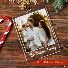 Personalized Family Name Photo Ornament - Customized Photo Shaped Acrylic Ornaments, Custom Ornaments, Birthday Gift for Family Members, Xmas Gift