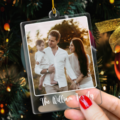 Personalized Family Name Photo Ornament - Customized Photo Shaped Acrylic Ornaments, Custom Ornaments, Birthday Gift for Family Members, Xmas Gift