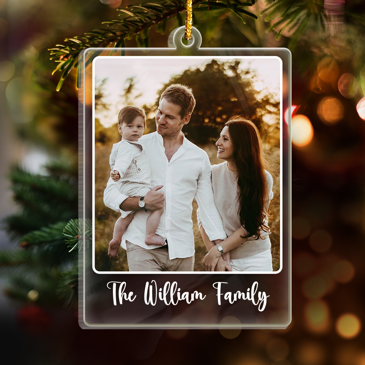 Personalized Family Name Photo Ornament - Customized Photo Shaped Acrylic Ornaments, Custom Ornaments, Birthday Gift for Family Members, Xmas Gift