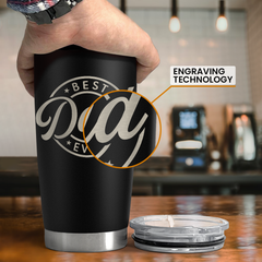 Best Dad Ever Tumbler with Lid - 20oz Insulated Stainless Steel Cup- Coffee Mug for Sport Travel Office, Gift for FatherÃ¢â‚¬â„¢s Day Birthday