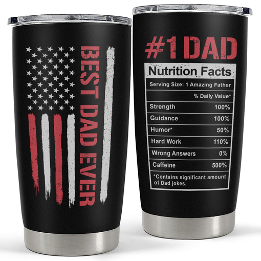 Best Dad Ever 20oz Insulated Tumbler with Lid for Father - Double-wall Insulated Stainless Steel Mug - Coffee Cup for Outdoor Travel Sport Office, Gift for Birthday FatherÃƒÂ¢Ã¢â€šÂ¬Ã¢â€žÂ¢s Day