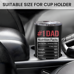Dad Gifts, Best Dad Ever 20oz Insulated Tumbler with Lid Double-wall Insulated Stainless Steel Mug - Coffee Cup for Outdoor Travel Sport Office, Gift for Birthday Father’s Day