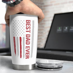 Best Dad Ever 20oz Insulated Tumbler with Lid for Father - Double-wall Insulated Stainless Steel Mug - Coffee Cup for Outdoor Travel Sport Office, Gift for Birthday Father's Day