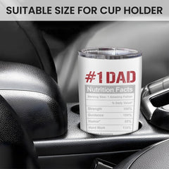 Best Dad Ever 20oz Insulated Tumbler with Lid for Father - Double-wall Insulated Stainless Steel Mug - Coffee Cup for Outdoor Travel Sport Office, Gift for Birthday Father's Day