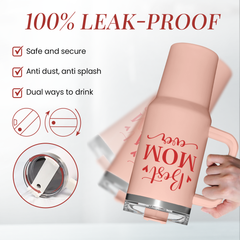 Mom Gifts Best Mom Ever Tumbler Stainless Steel 40oz with Handle Insulated Travel Cup - Mom Travel Coffee Mug, Mother's Day Christmas Birthday Gifts from Son Daughter