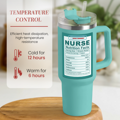 Mint Nurse Quencher Tumbler with Handle 40oz