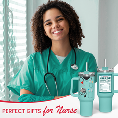 Mint Nurse Quencher Tumbler with Handle 40oz
