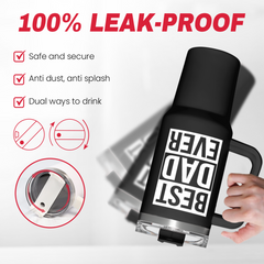 Dad Gifts for Dad from Daughter Son Best Dad Ever Tumbler with Handle 40oz Stainless Steel Insulated - Coffee Tumbler for Dad Father's Day Birthday Christmas Cup Gift Set with Lid & Straw