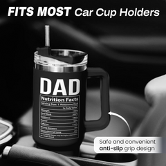 Black Best Dad Ever Quencher Tumbler with Handle 40oz