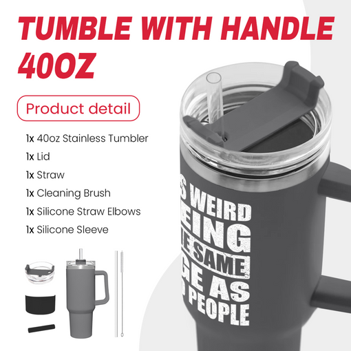 Funny Birthday Gifts for Men - It's Weird Being The Same Age As Old People Tumbler with Handle 40oz Gag Gift Ideas for Grandpa Dad Father Husband Him - 50th 60th 70th 80th Birthday