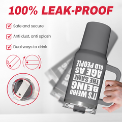 Funny Birthday Gifts for Men - It's Weird Being The Same Age As Old People Tumbler with Handle 40oz Gag Gift Ideas for Grandpa Dad Father Husband Him - 50th 60th 70th 80th Birthday