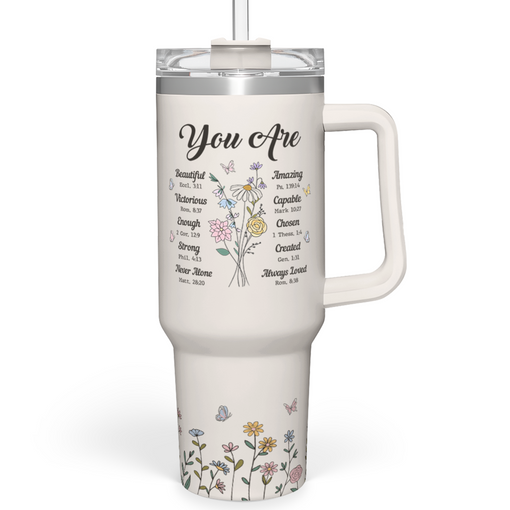 Christian Gifts for Women, Inspiration Gifts Tumbler 40oz Stainless Steel Insulated with Handle and Straw - Mother's Day Birthday Religious Gifts for Mom, Friend, Sister, Grandma