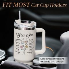 Christian Gifts for Women, Inspiration Gifts Tumbler 40oz Stainless Steel Insulated with Handle and Straw - Mother's Day Birthday Religious Gifts for Mom, Friend, Sister, Grandma