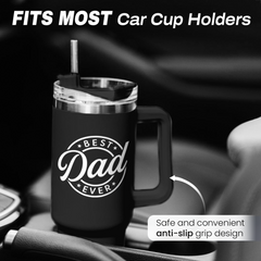 Black Best Dad Ever Quencher Tumbler with Handle 40oz