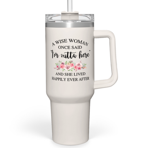 Retirement Gifts for Women Tumbler 40oz Stainless Steel with Handle and Straw, Happy Retirement Gifts - Coworker Leaving Gifts, Farewell Gifts, Goodbye Gifts for Colleagues Work Bestie