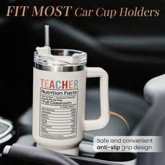 White Teacher Quencher Tumbler with Handle 40oz