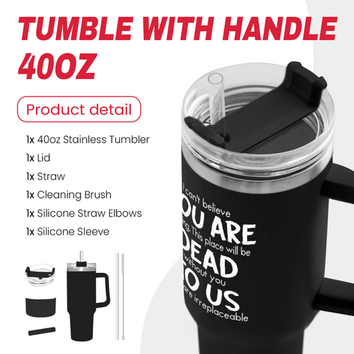 Leaving Job Gifts for Coworkers You Are Dead toUs Tumbler 40oz Stainless Steel with Handle and Straw, Farewell Gifts, New Job Gifts, Going Away Gift for Colleagues Men Women