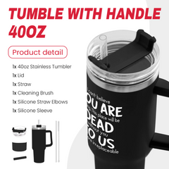 Leaving Job Gifts for Coworkers You Are Dead toUs Tumbler 40oz Stainless Steel with Handle and Straw, Farewell Gifts, New Job Gifts, Going Away Gift for Colleagues Men Women