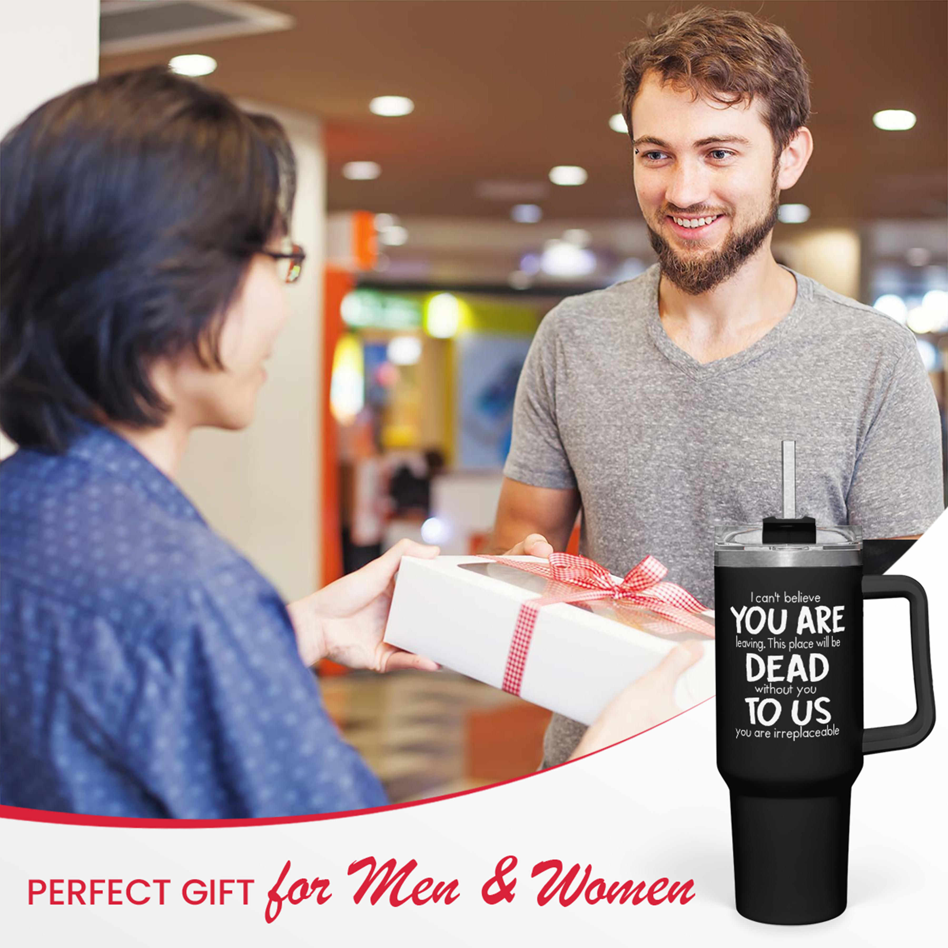 Black Coworker Quencher Tumbler with Handle 40oz