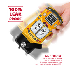 School Bus Water Bottle - Kids Water Bottle with Straw Lid - 12 Oz Insulated Stainless Steel Water Bottles for Toddlers Kid Boys - Travel Cup for School Sports