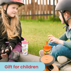 White Butterfly SipKid | Kids Stainless Steel Straw Lid Water Bottle 12oz