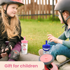 Pink Ballet SipKid | Kids Stainless Steel Straw Lid Water Bottle 12oz