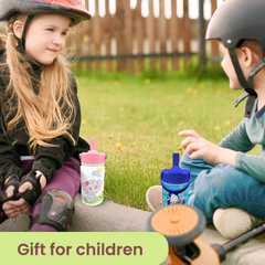 White Elephant SipKid | Kids Stainless Steel Straw Lid Water Bottle 12oz
