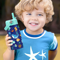 Ocean Animal 12 oz Stainless Steel Insulated Water Bottle with Straw Lid