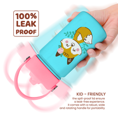 Fox Water Bottle - Kids Water Bottle with Straw Lid - 12 Oz Insulated Stainless Steel Water Bottles for Toddlers Kid Girl - Travel Cup for School Sports