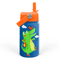 Blue Crocodile SipKid | Kids Stainless Steel Straw Lid Water Bottle 12oz
