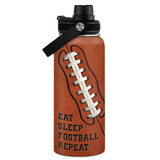 Brown Football Chug Lid Water Bottle 32oz
