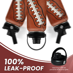 Brown Football Chug Lid Water Bottle 32oz