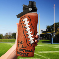 Brown Football Chug Lid Water Bottle 32oz