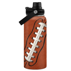 Brown Football Chug Lid Water Bottle 32oz