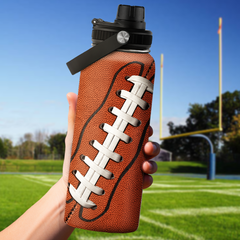 Brown Football Chug Lid Water Bottle 32oz