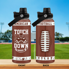 Brown Football Chug Lid Water Bottle 32oz