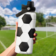 Soccer Water Bottle with Lid 32oz Insulated Stainless Steel Sport Bottles - Gift for Men Soccer Player Fan Coach