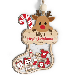 Personalized Baby's First Christmas Ornament - Custom Baby Stats Ornament, Chirstmas Shaker Ornament, Keepsake for Boy Girl Newborn Infant