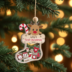 Personalized Baby's First Christmas Ornament - Custom Baby Stats Ornament, Chirstmas Shaker Ornament, Keepsake for Boy Girl Newborn Infant