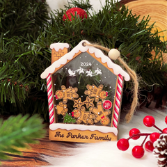 Personalized Family Christmas Ornament - Custom Names 5 Layered Wooden Ornament, Shaker Christmas Ornament, Gifts for Grandparents Mom Dad