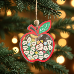 Personalized Teacher Christmas Ornament - Custom Names 5 Layered Wooden Ornament, Shaker Ornament Gifts for Teacher on Teacher's Day, Back To School