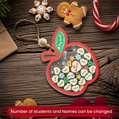 Personalized Teacher Christmas Ornament - Custom Names 5 Layered Wooden Ornament, Shaker Ornament Gifts for Teacher on Teacher's Day, Back To School