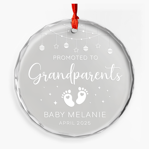 Personalized Family Christmas Glass Ornament - Custom Family Name, Christmas Hanging Keepsake Decorations