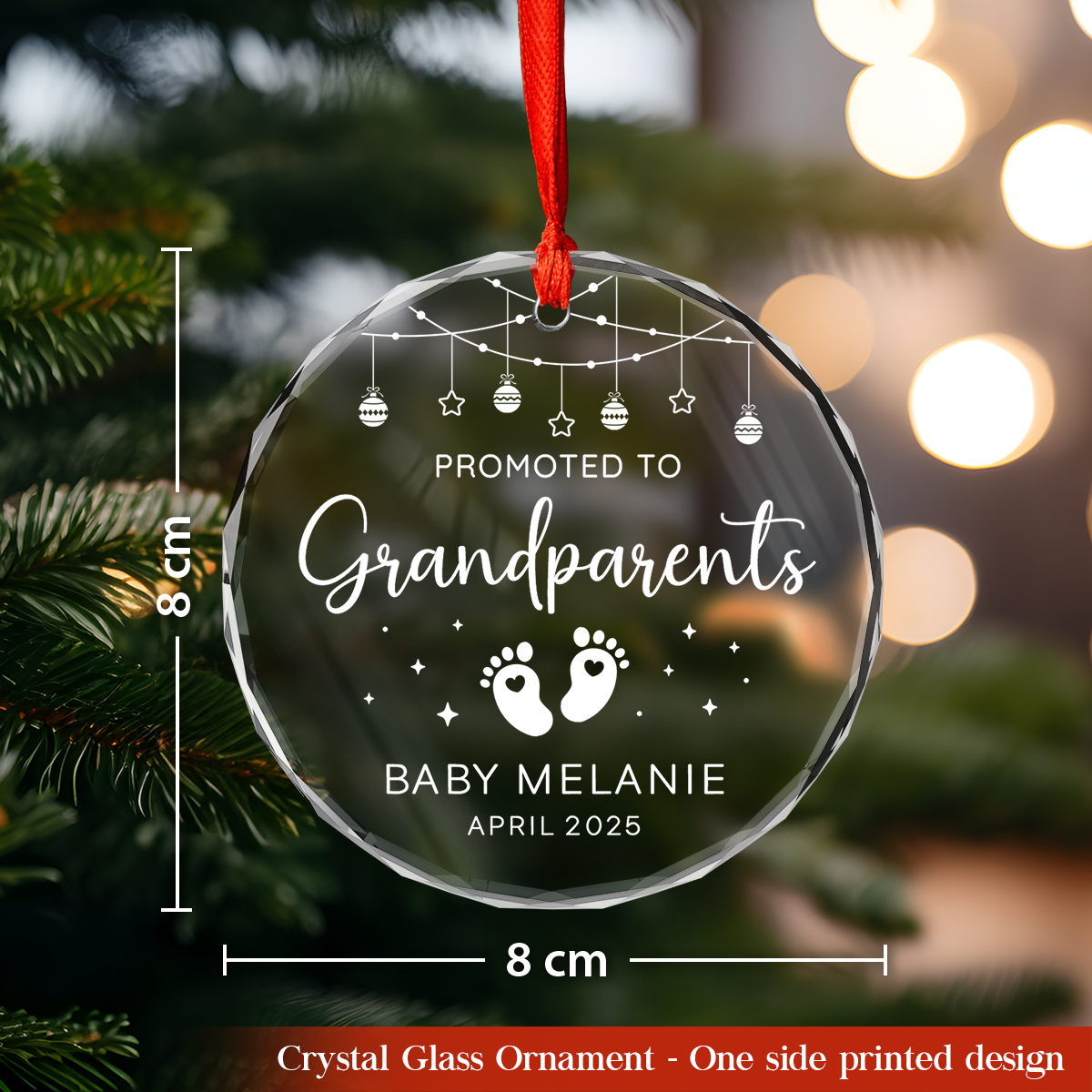 Personalized Family Christmas Glass Ornament - Custom Family Name, Christmas Hanging Keepsake Decorations