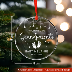 Personalized Family Christmas Glass Ornament - Custom Family Name, Christmas Hanging Keepsake Decorations