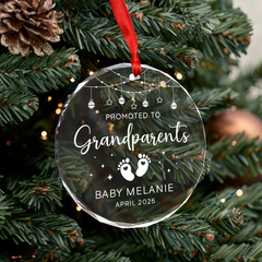Personalized Family Christmas Glass Ornament - Custom Family Name, Christmas Hanging Keepsake Decorations