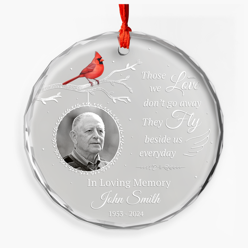 Personalized Human Memorial Ornament - Custom Glass Ornament, Bereavement Sympathy Gifts for Loss of Loved One, Remembrance of Loss Dad Mom